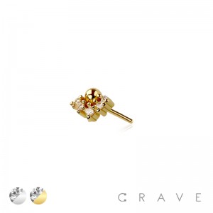 316L SURGICAL STEEL THREADLESS PUSH IN MULTI CZ PLAIN BALL TOP PART